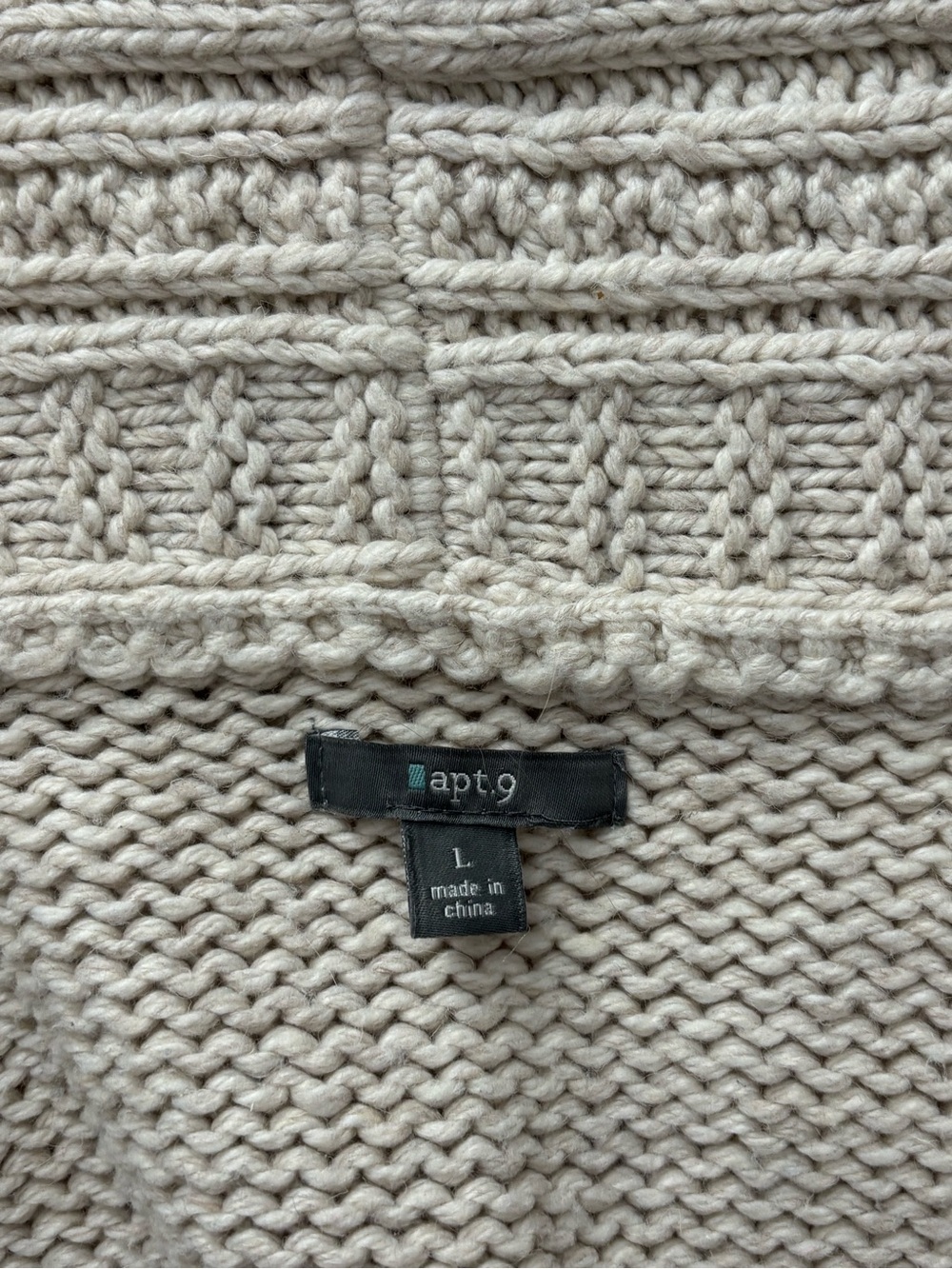 Apt. 9 Cream Knit Wrap Cardigan with Satin Side Tie, L, VGUC - Picture 5 of 9